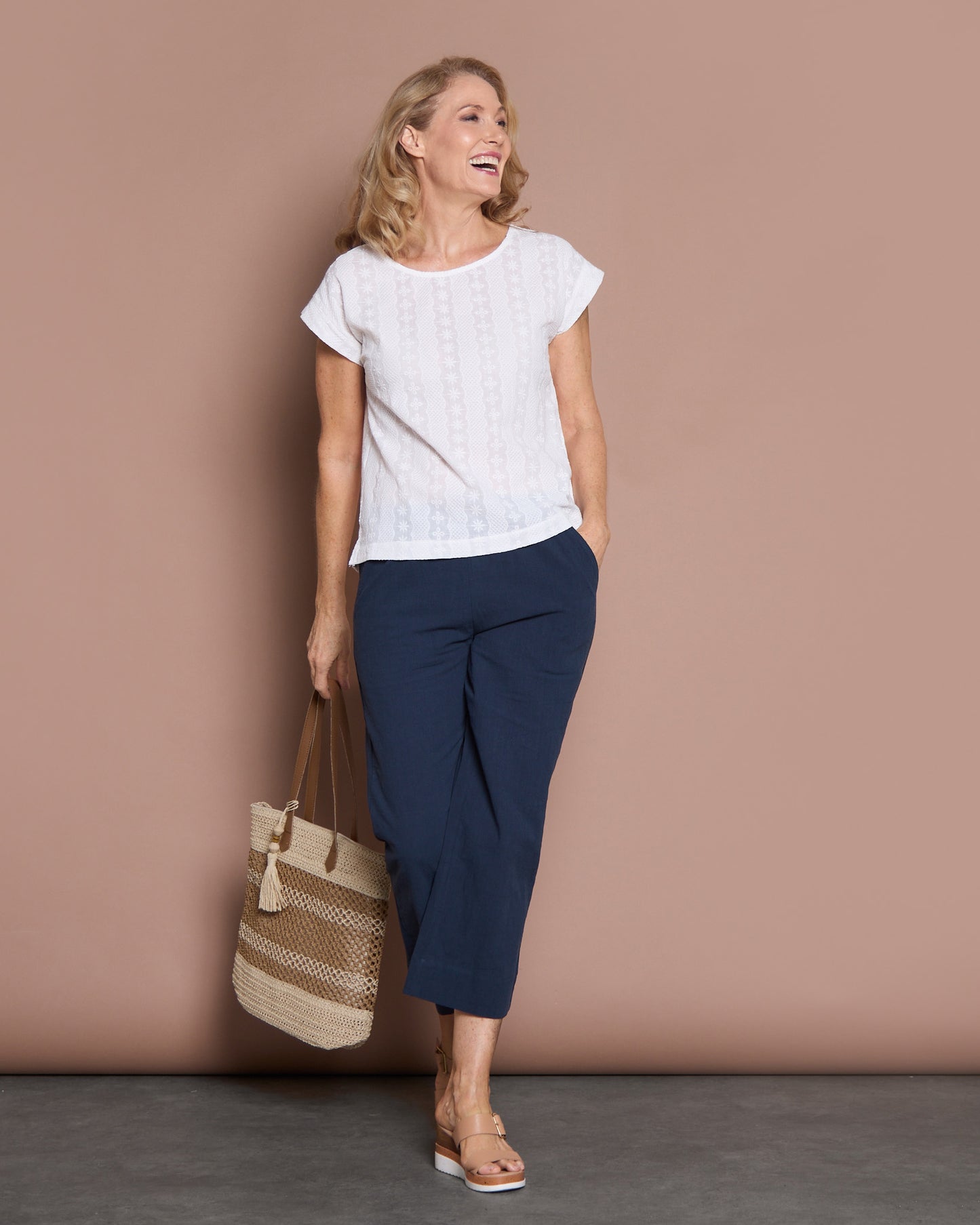 Mornington Cotton Pants - Navy