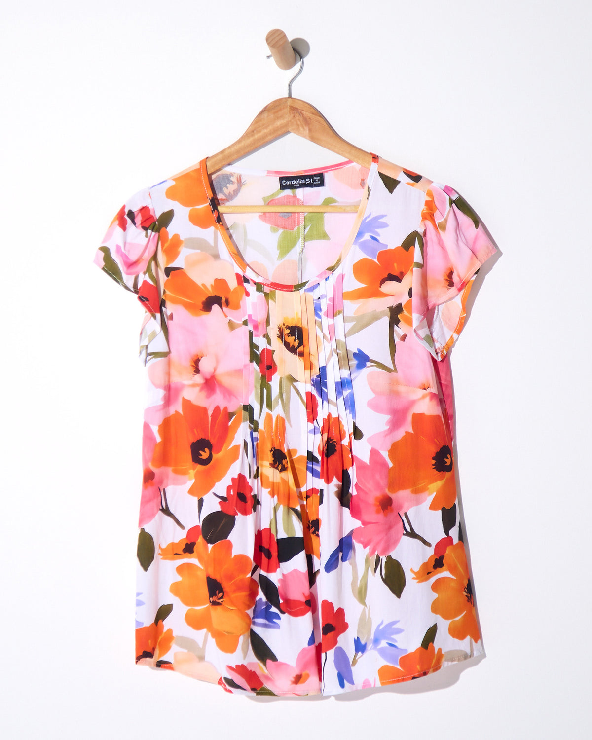 Zain Pintuck Top - Floral Garden