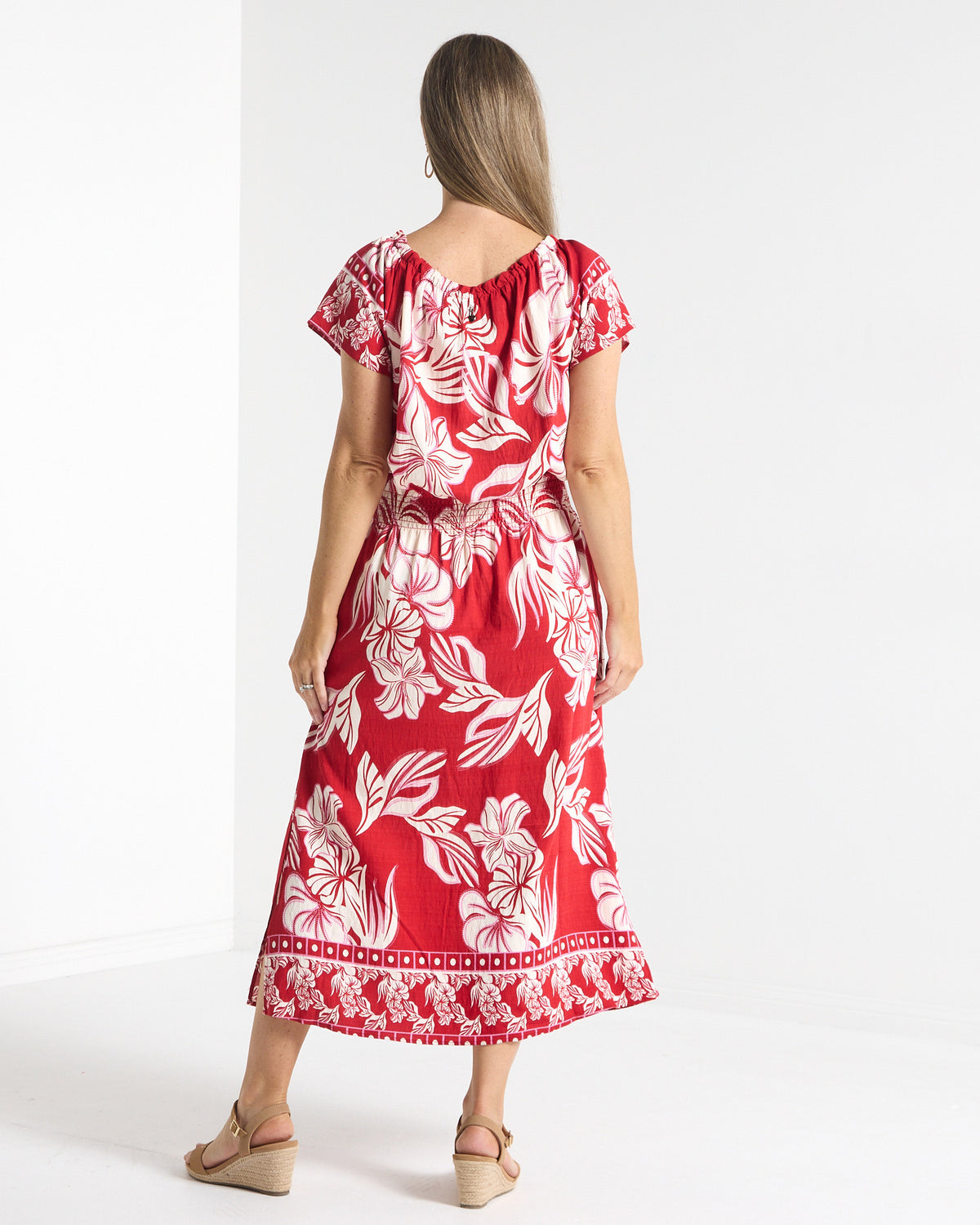 Langston Dress - Crimson Tropics