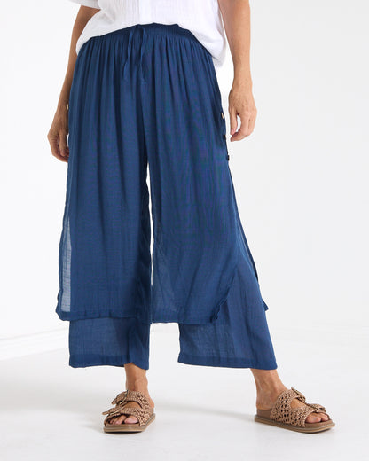 Brooke Layered Pants - Navy: styled view