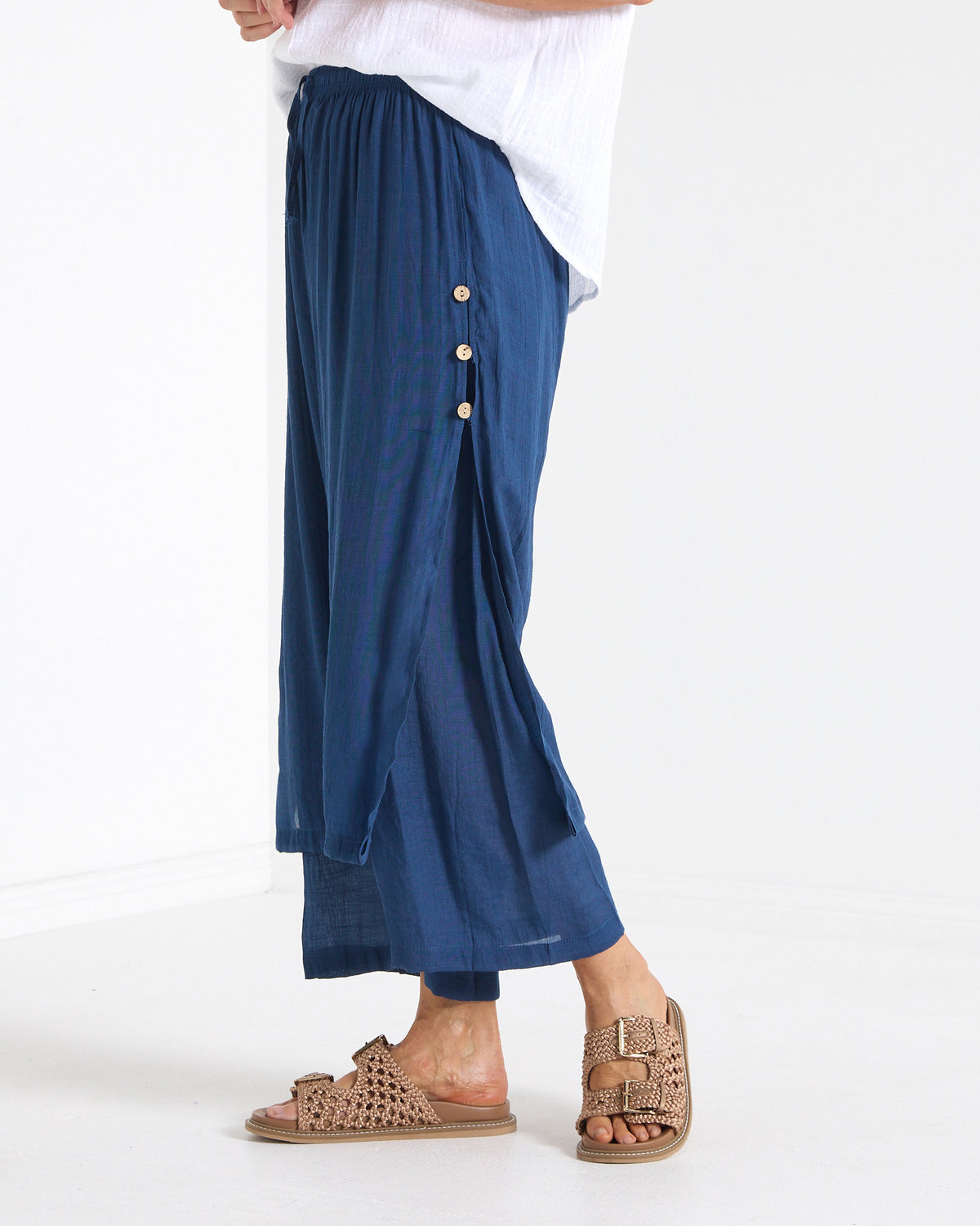 Brooke Layered Pants - Navy: styled view