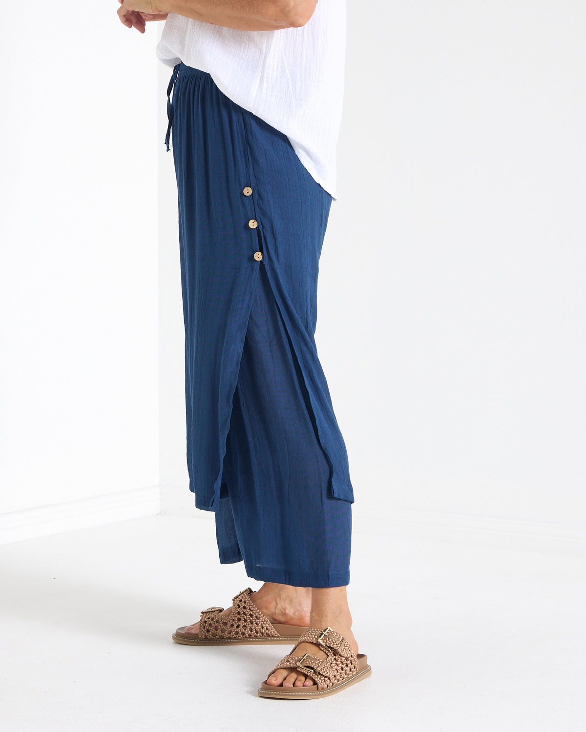 Brooke Layered Pants - Navy: styled view