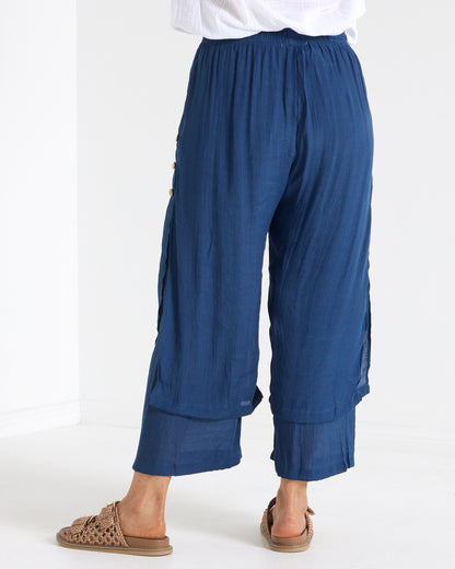 Brooke Layered Pants - Navy: styled view