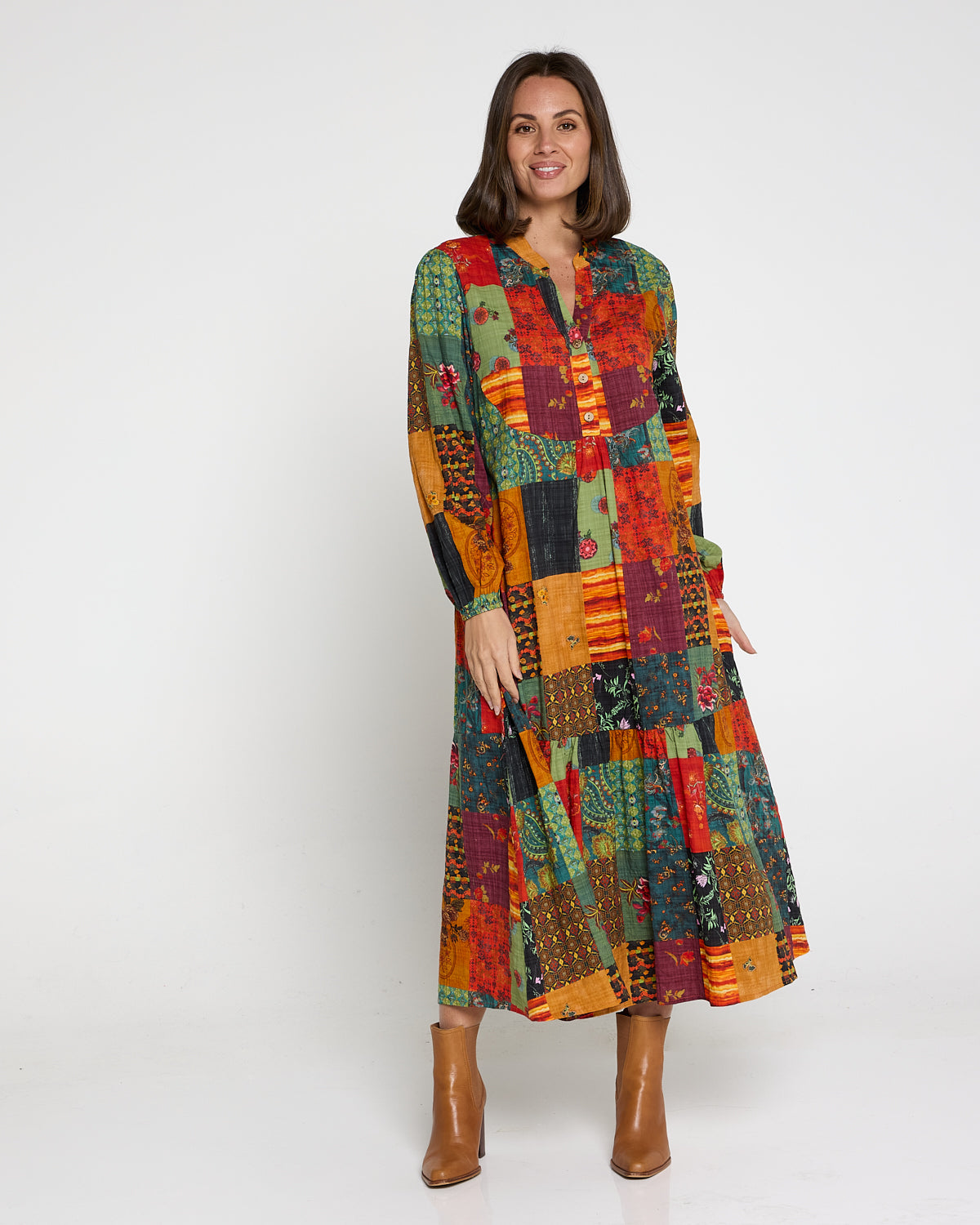 Vienna Cotton Midi Dress - Autumnal Vintage