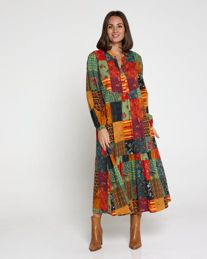 Vienna Cotton Midi Dress - Autumnal Vintage