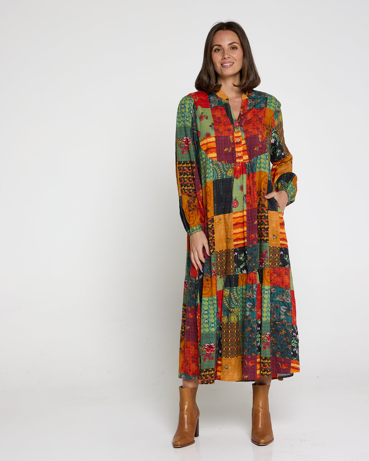 Vienna Cotton Midi Dress - Autumnal Vintage