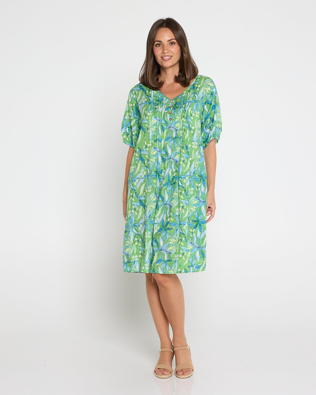 Camelot Cotton Dress - Emerald Glade