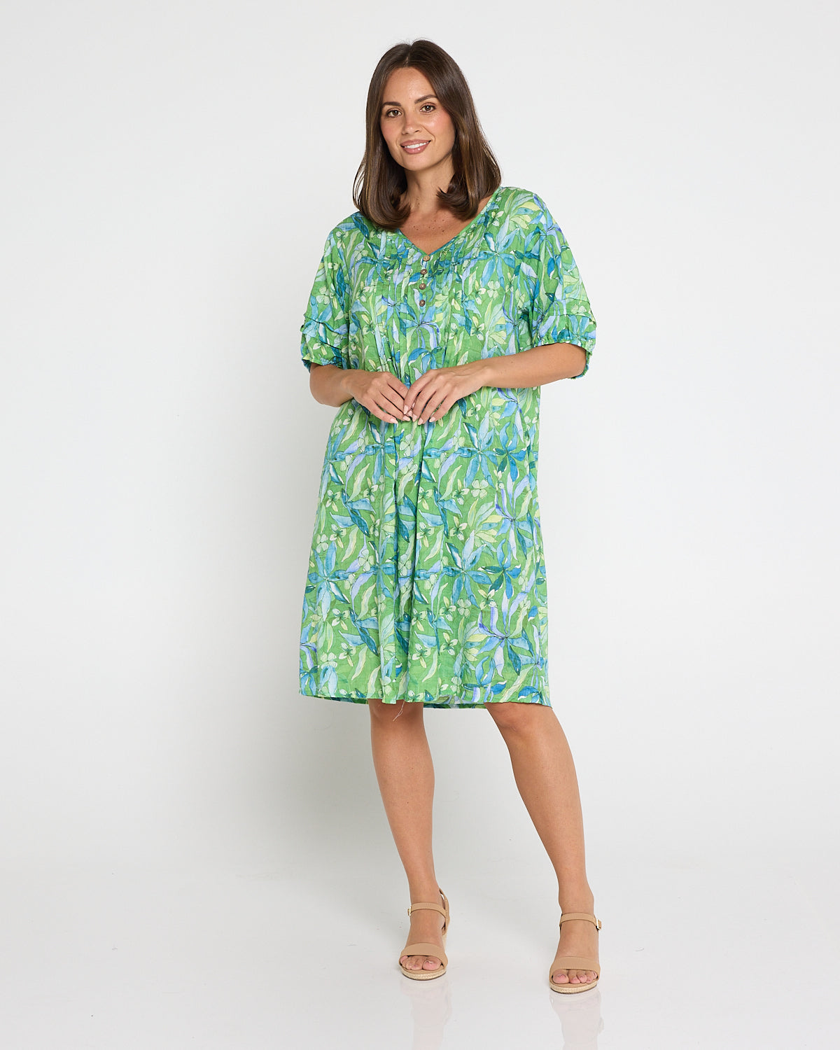 Camelot Cotton Dress - Emerald Glade