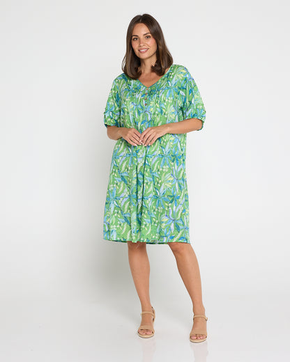 Camelot Cotton Dress - Emerald Glade