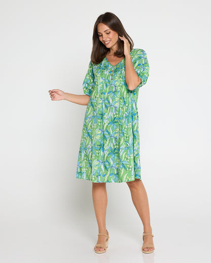Camelot Cotton Dress - Emerald Glade