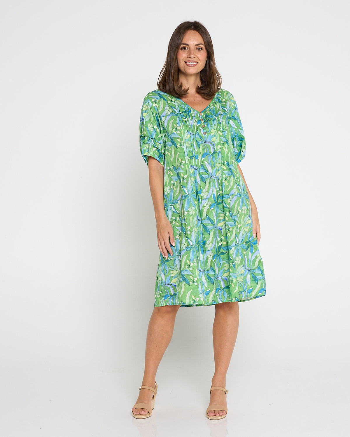 Camelot Cotton Dress - Emerald Glade