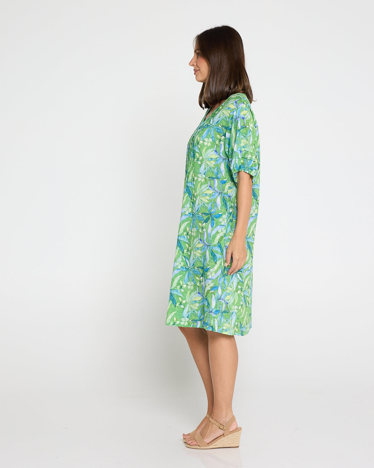 Camelot Cotton Dress - Emerald Glade