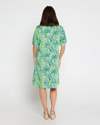 Camelot Cotton Dress - Emerald Glade