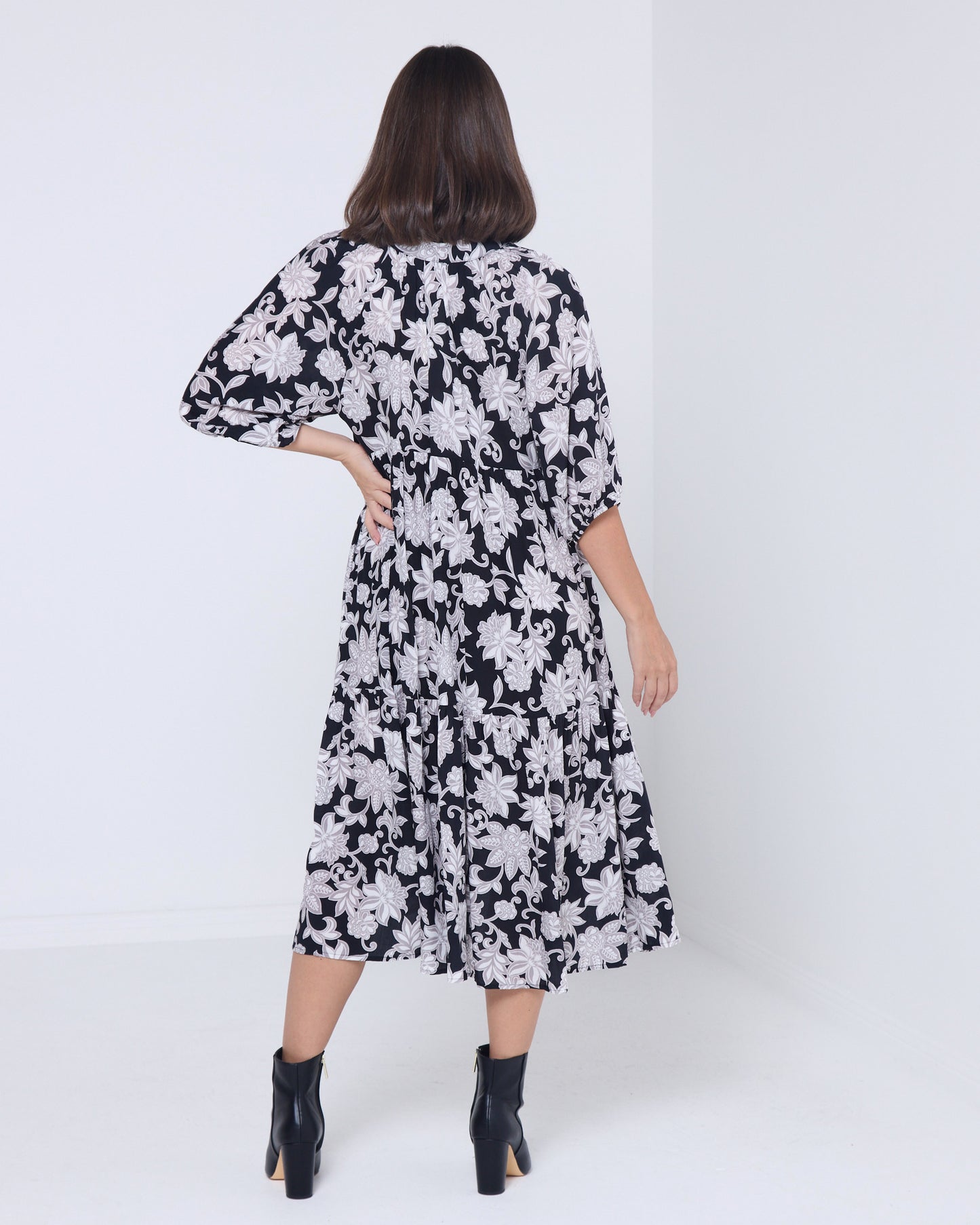 Lisburn Dress - Black Floral
