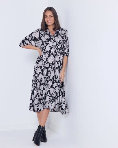 Lisburn Dress - Black Floral