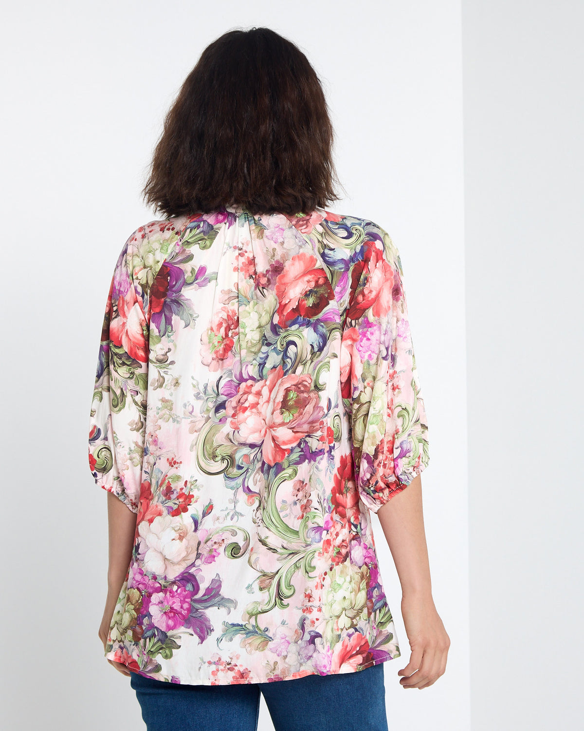 Verona Button Front Blouse - Garden Floral