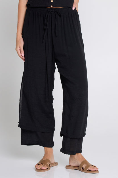 Brooke Layered Pants - Black