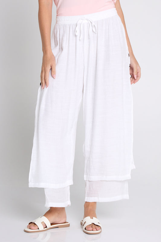 Brooke Layered Pants - White