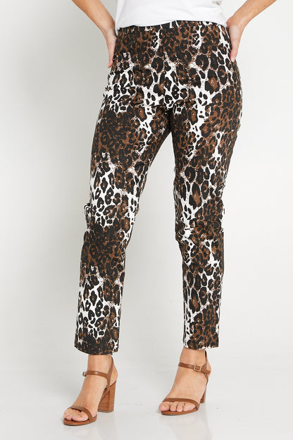 Zendaya Pants - Choc Leopard