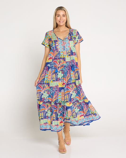 Zola V Neck Dress - Tropical Village