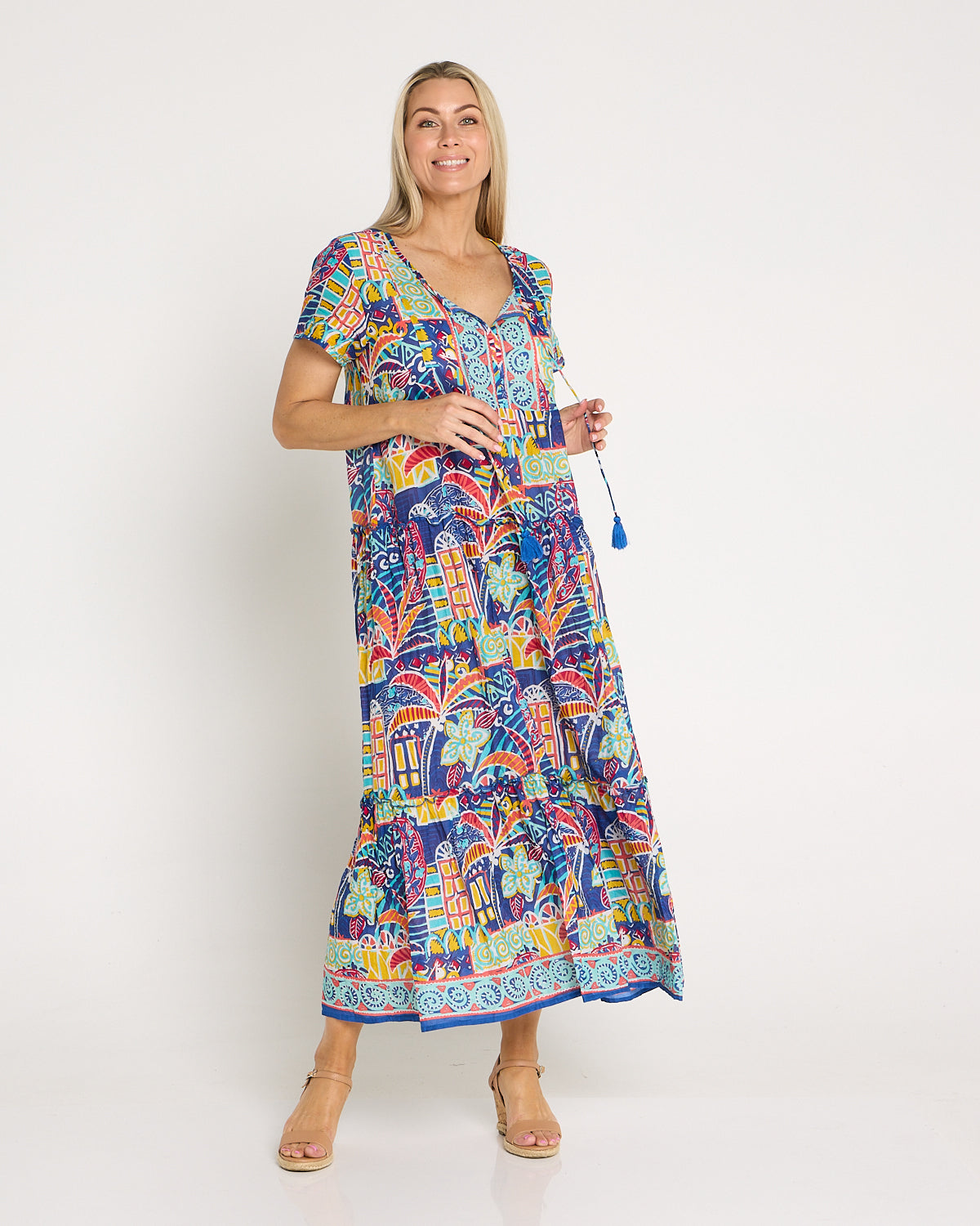 Zola V Neck Dress - Tropical Village