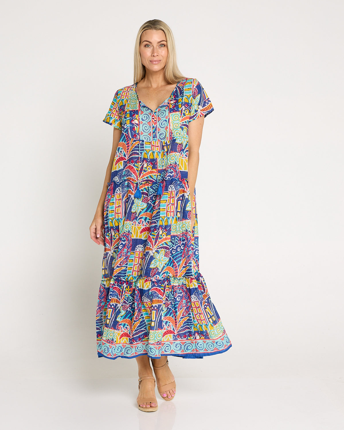 Zola V Neck Dress - Tropical Village