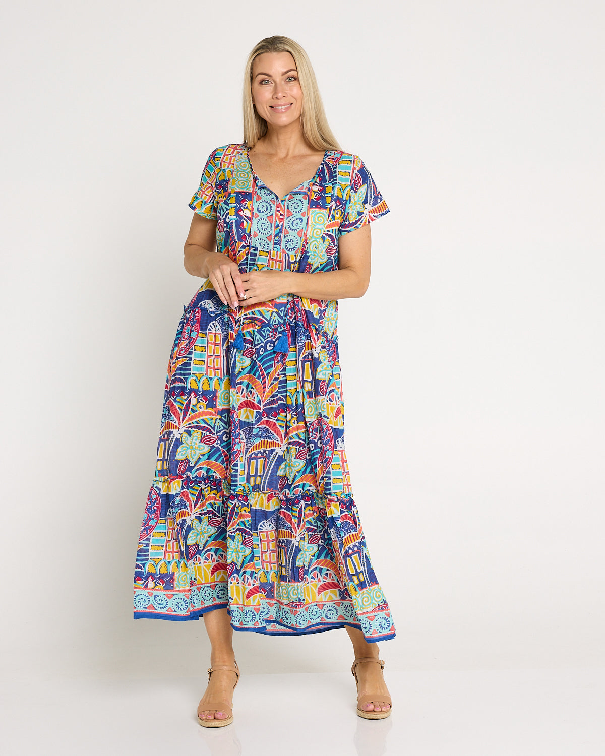 Zola V Neck Dress - Tropical Village