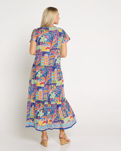 Zola V Neck Dress - Tropical Village