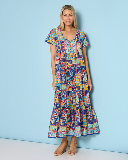 Zola V Neck Dress - Tropical Village