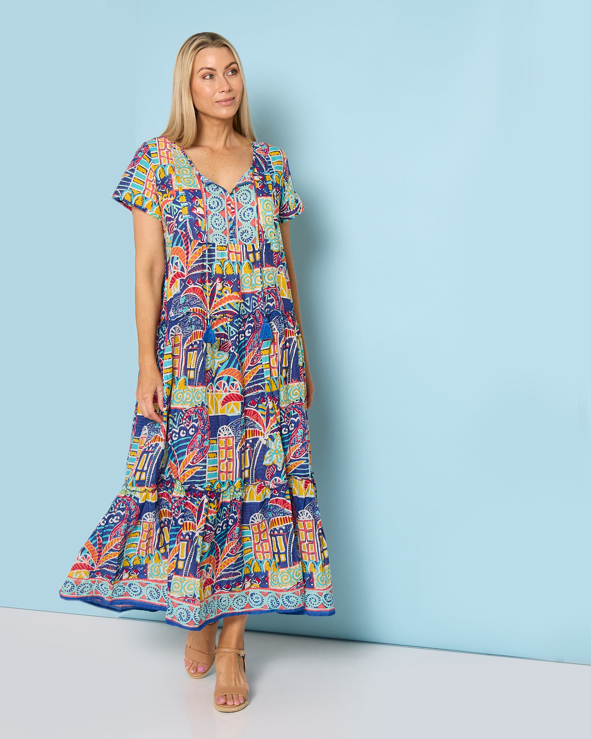 Zola V Neck Dress - Tropical Village