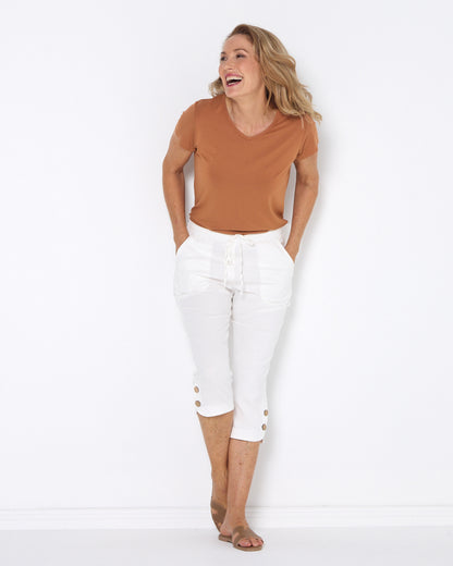 Aeroweave Capri Pant - White