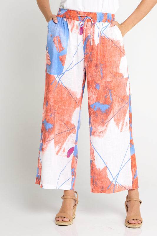 Aiko Linen Pants - Coral Sea