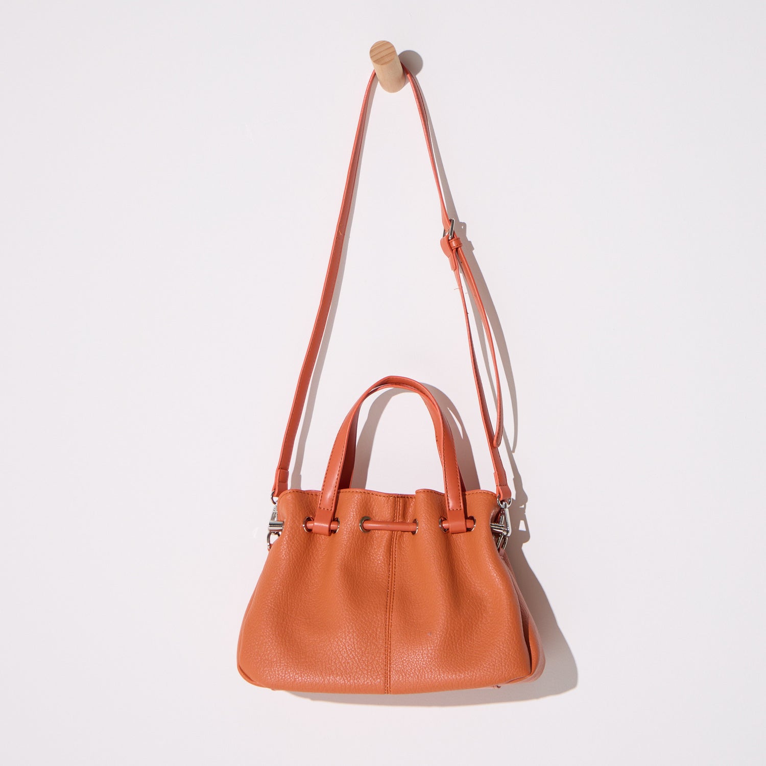 Gabi Drawstring Petite Tote - Burnt Orange