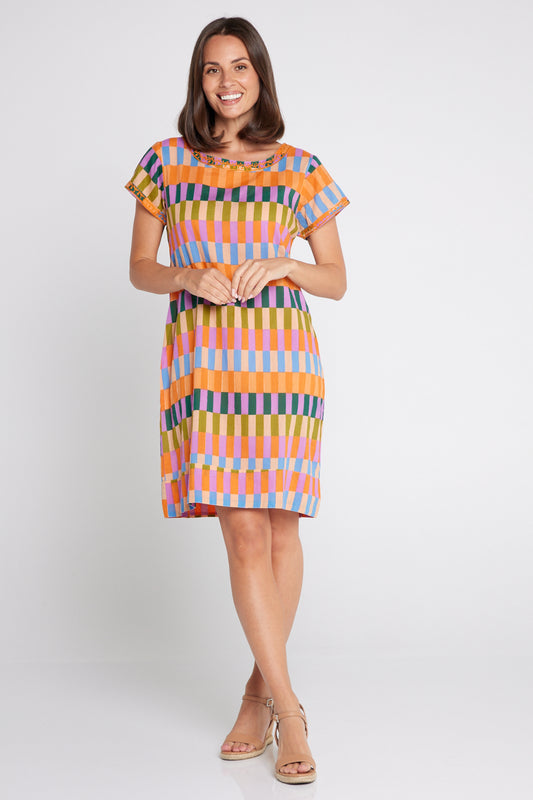 Barbara Petite Cotton Dress - Multi