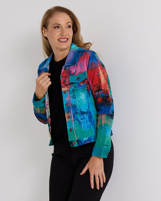 Hobart Biker Jacket - Sail Boats