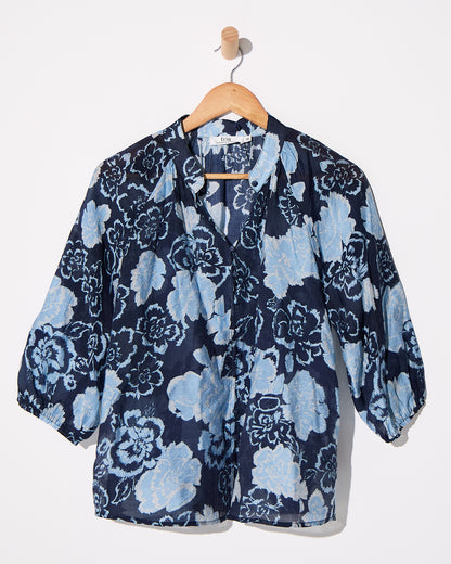 Elina Blouse - Navy Floral