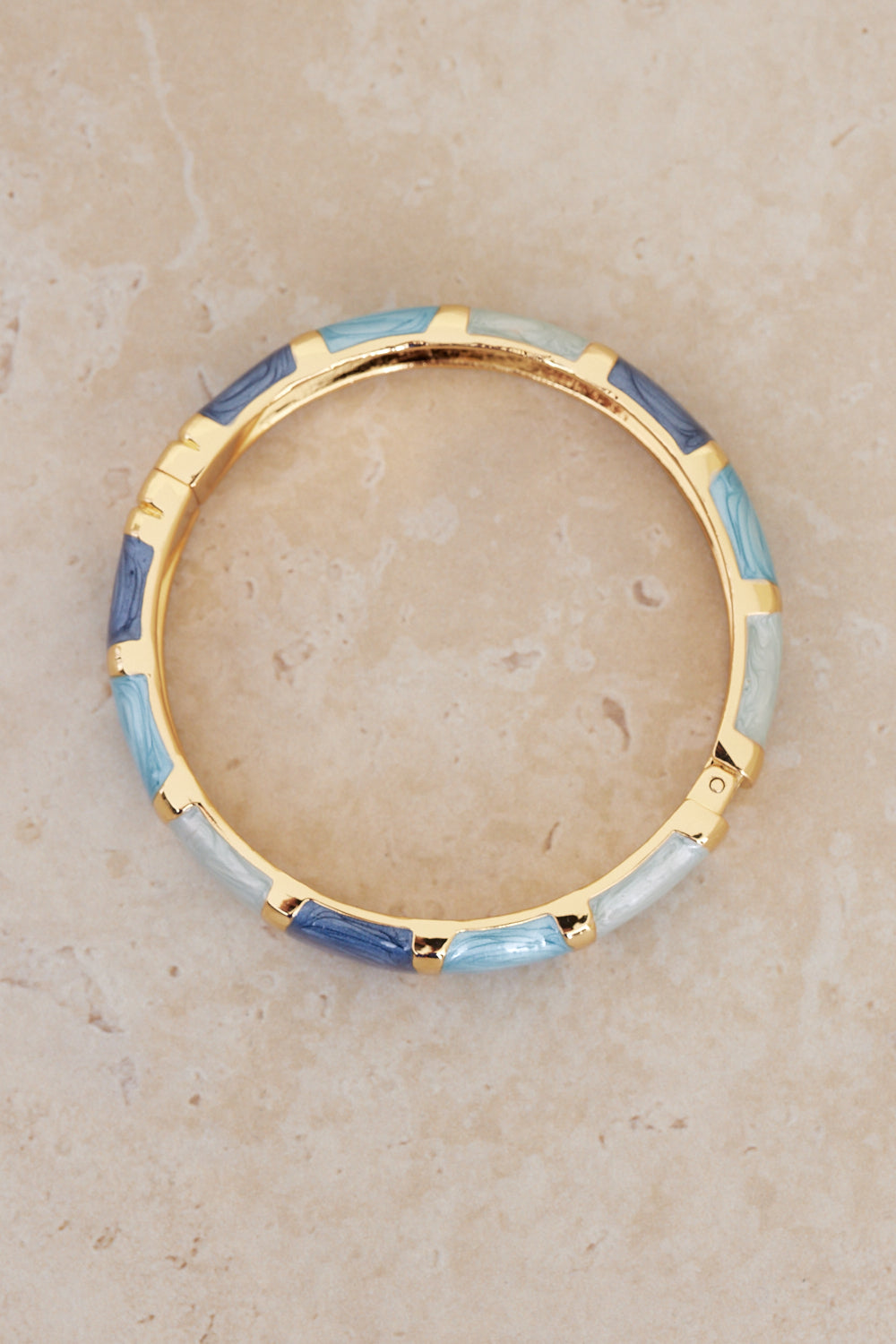 Capri Enamel Bangle - Gold/Blue