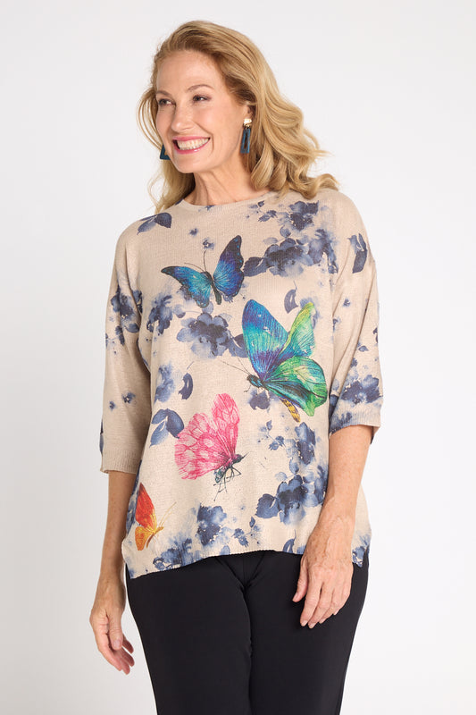 Noelene Knit Top - Butterfly