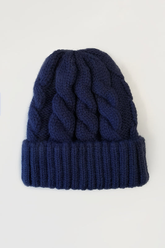 Cable Knit Beanie - Midnight