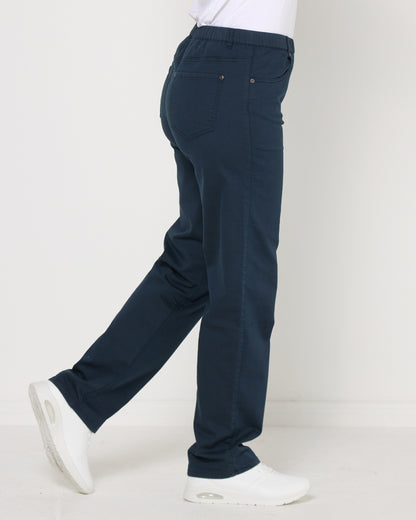 Straight Leg Pull On Stretch Jeans by Cafe Latte