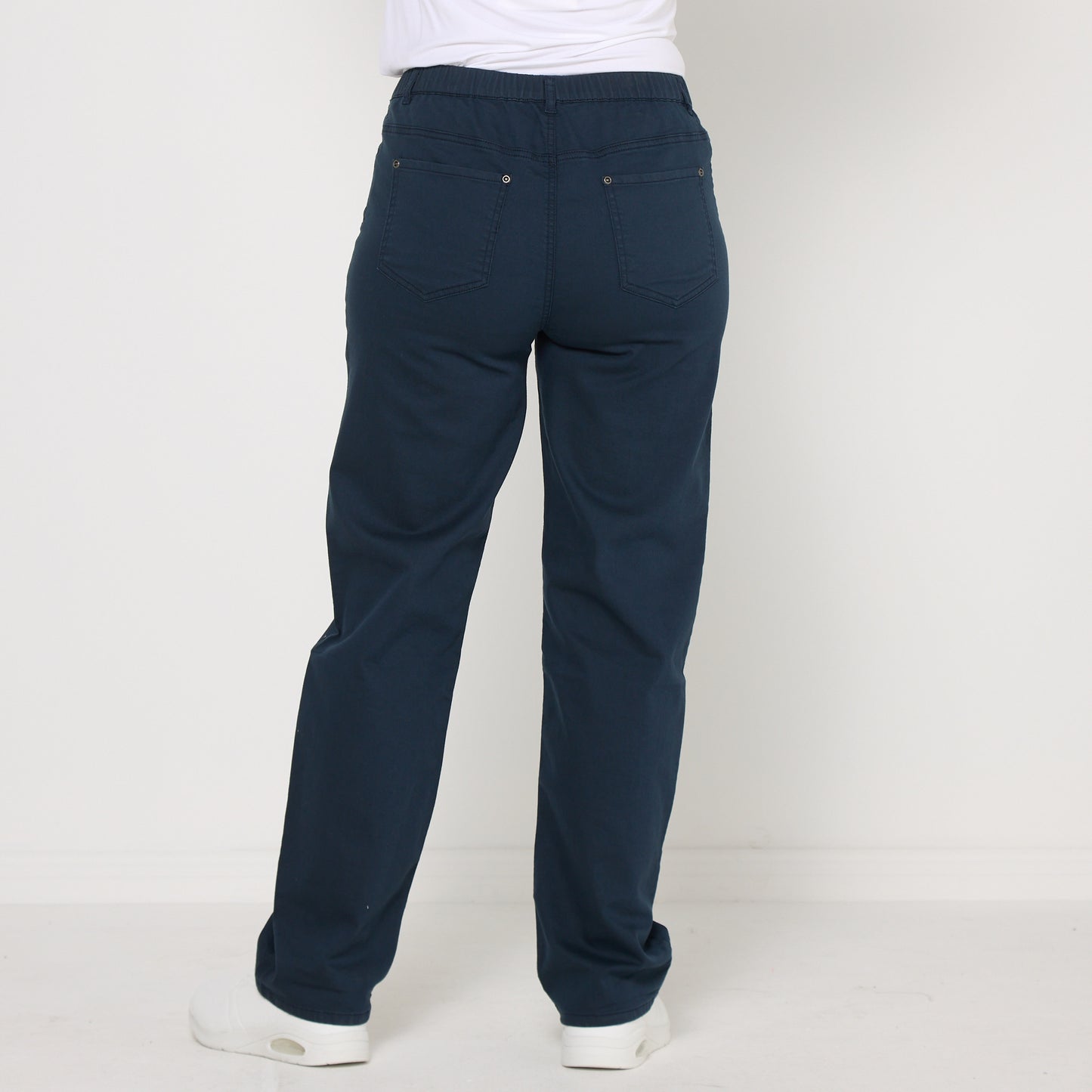 Straight Leg Pull On Stretch Jeans by Cafe Latte