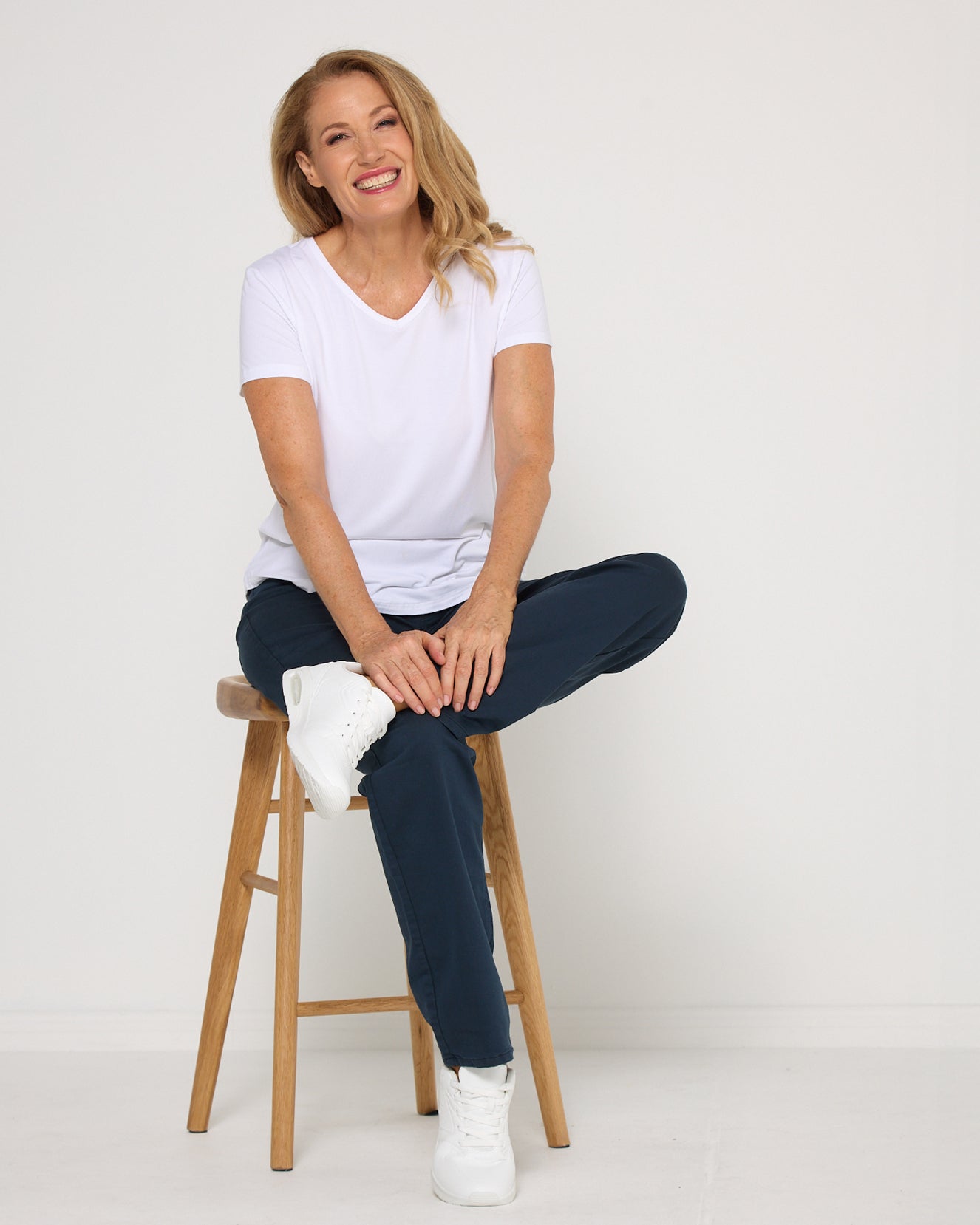 Straight Leg Pull On Stretch Jeans by Cafe Latte