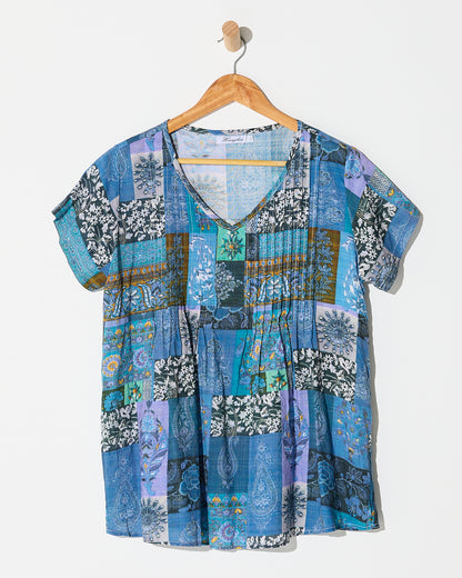 Carmody Top - Blue Mosaic