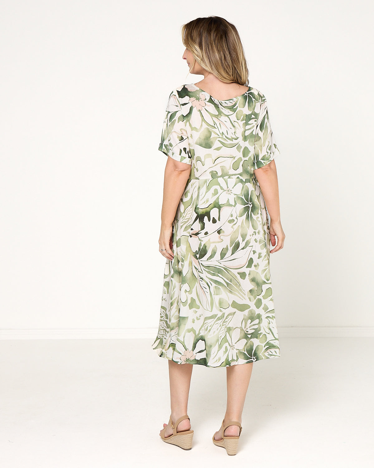 Wellington Dress - Green Print
