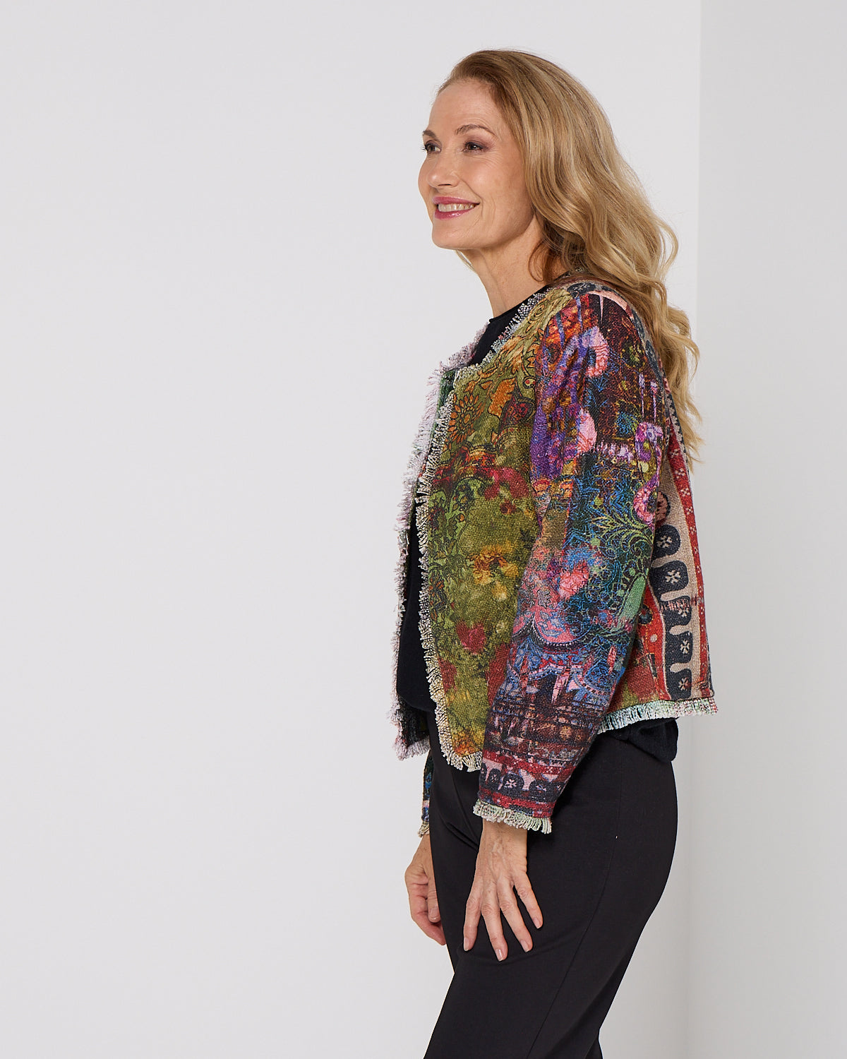 Spada Fringed Jacket - Olive Print