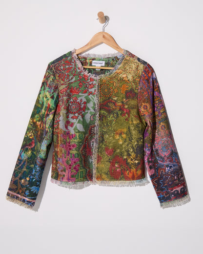 Spada Fringed Jacket - Olive Print