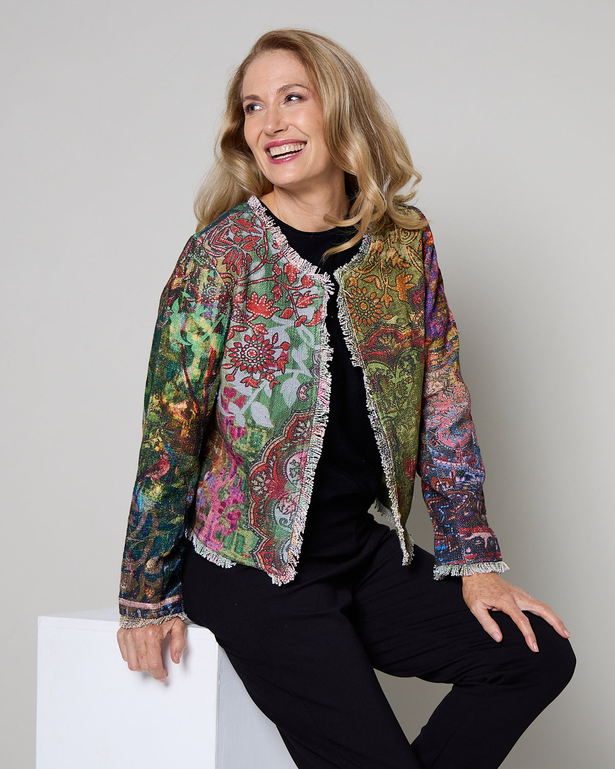 Spada Fringed Jacket - Olive Print