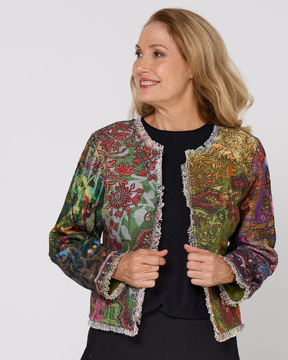 Spada Fringed Jacket - Olive Print