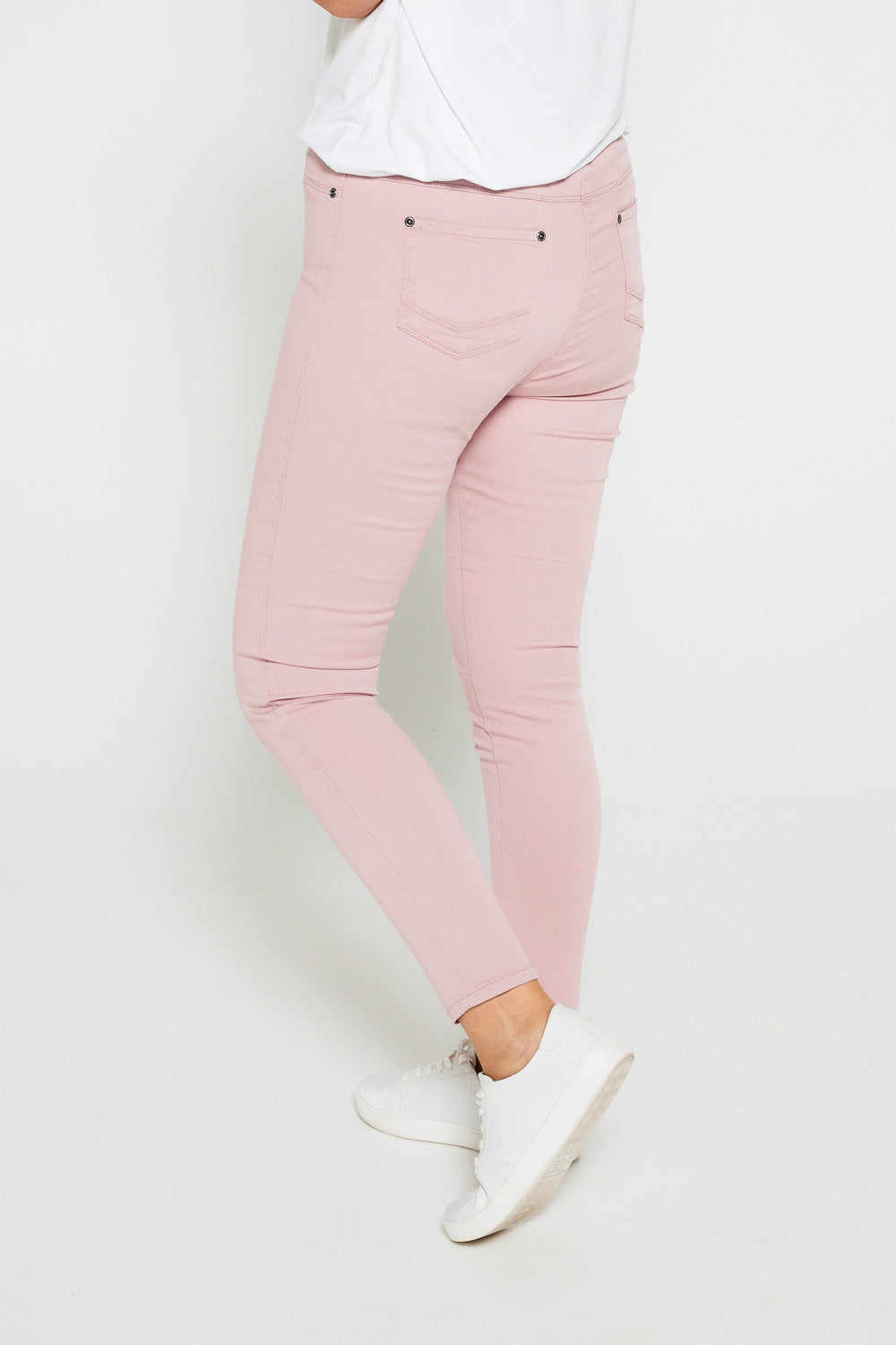 Denver Jeggings - Dusty Pink  Cafe Latte Ankle Length Pull On Jeggings –  TULIO Fashion