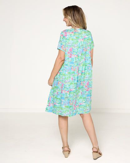 Dakota Relaxed Cotton Dress - Paradise